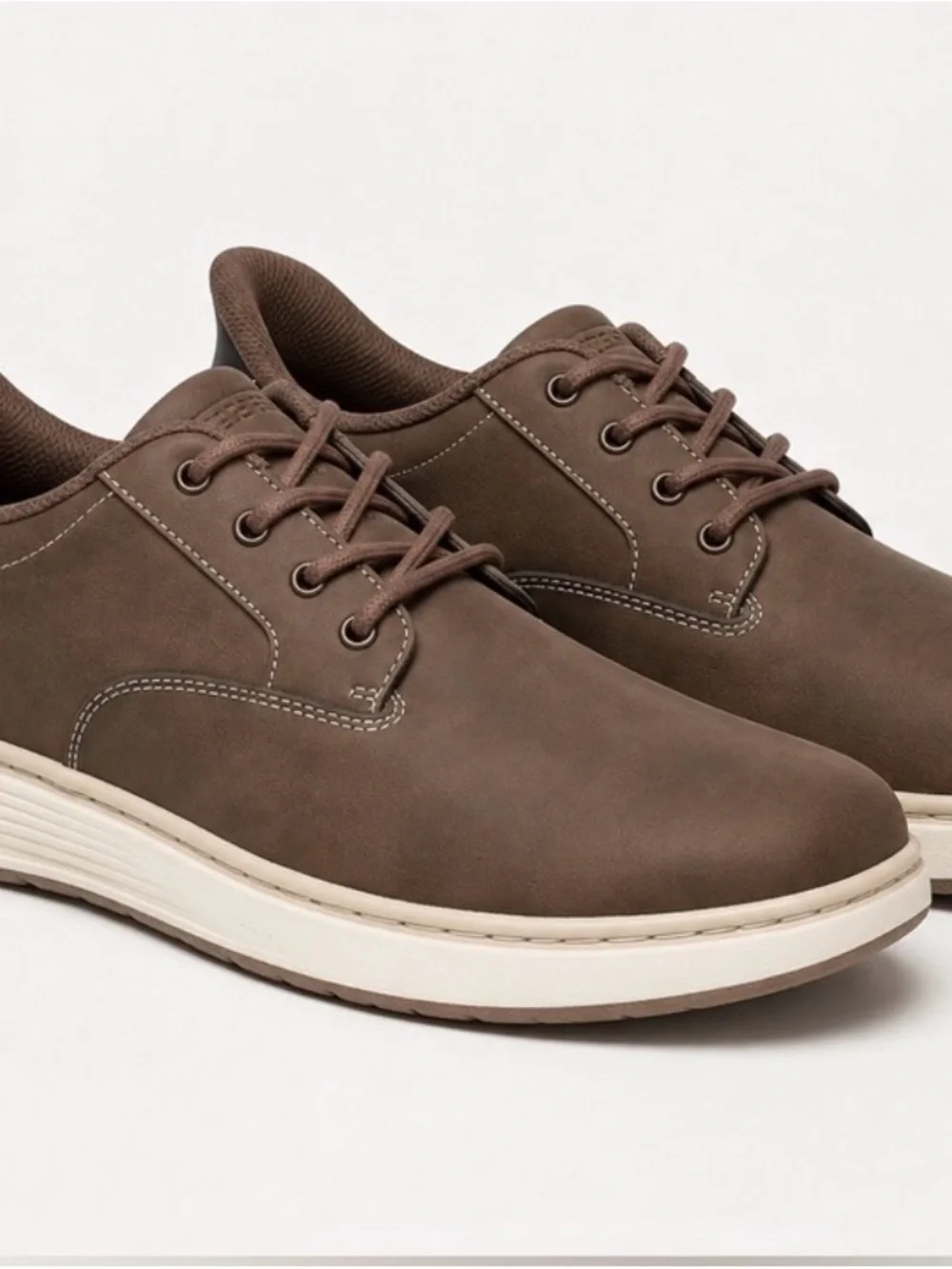 Skechers Men's Brown Casual Lace-Up Slip-On Sneakers